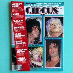 CIRCUS MAGAZINE APRIL 30 1985 GENE SIMMONS VINCE NEIL DEE SNIDER LIGHTLY CREASE